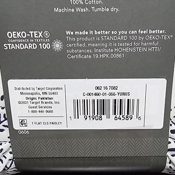 Twin 300 Thread Count Ultra Soft Printed Flat Sheet Paisley | Threshold™ - Picture 7 of 8